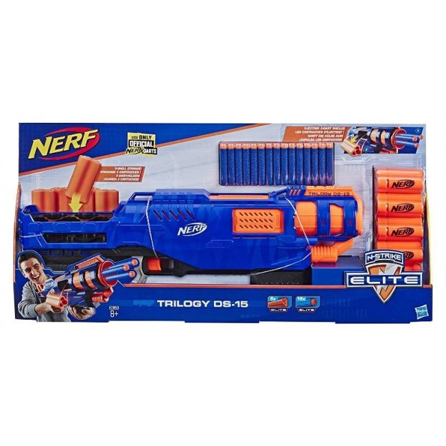 NERF-ELITE-FUCILE A RAFFICA CON 5 CARICATORI-TRILOGY DS-15