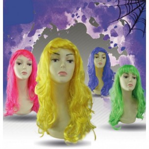 PARRUCCA FLUO CON FRANGIA TAGLIA ADULTO-VARI COLORI