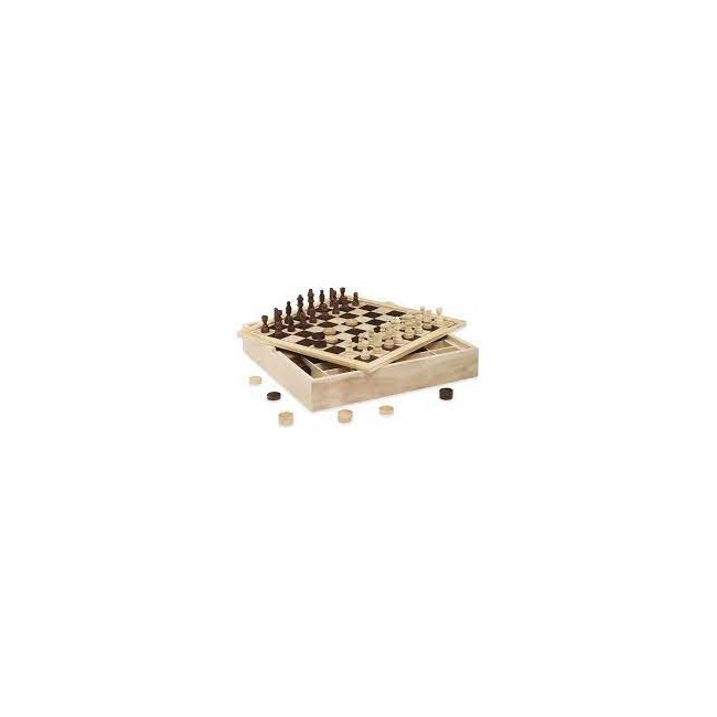 DAL NEGRO - SCACCHI DAMA TRIA - IN LEGNO CM. 36 X 36 