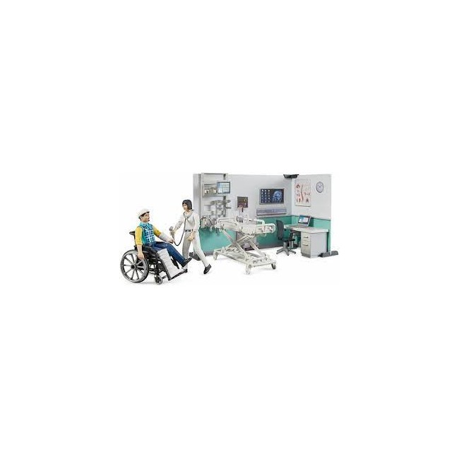 Pronto soccorso con malato e infermiera