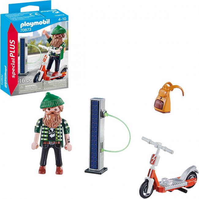 Hipster con e-scooter - Special Plus...