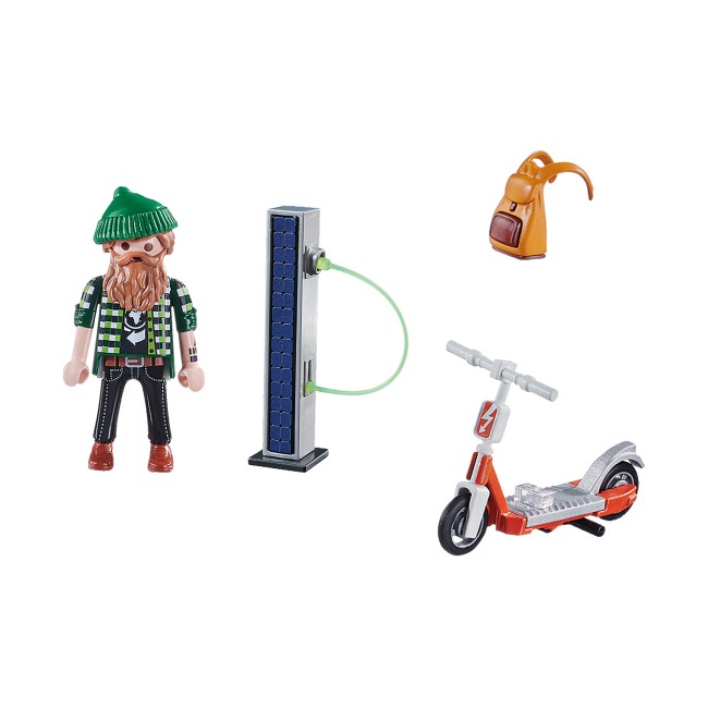 Hipster con e-scooter - Special Plus...
