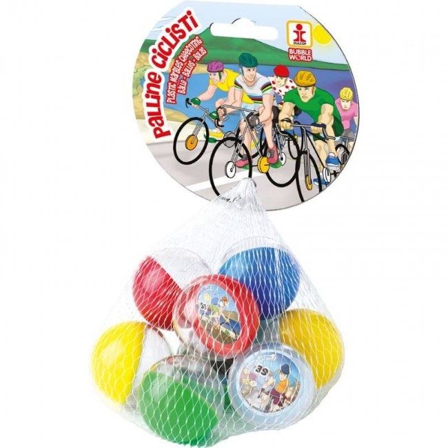 Biglie di plastica a tema ciclisti