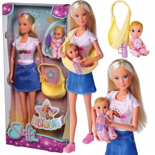 Bambola 29 cm. con baby bag...