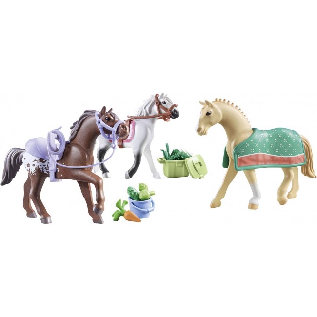 Set 3 cavalli con selle - Playmobil...