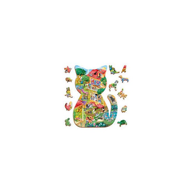 Puzzle in legno Gatto 48 pezzi Ludattica