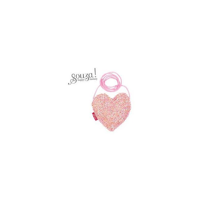 Portamonete cuore rosa con con strass