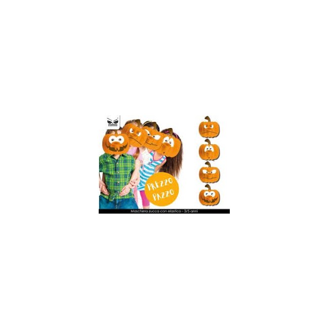 Mascherina Zucca in carta per Halloween