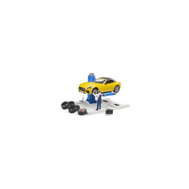 Auto gialla in officina Bruder 62112