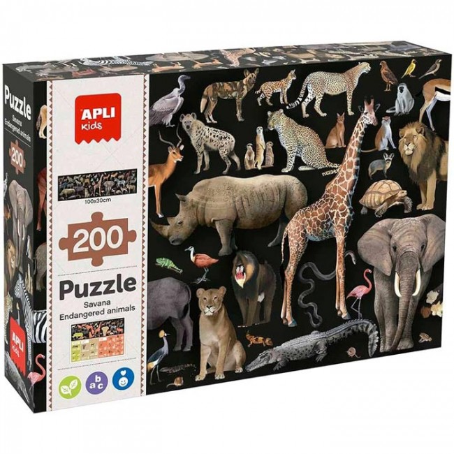 Puzzle 200 pezzi animali della savana...