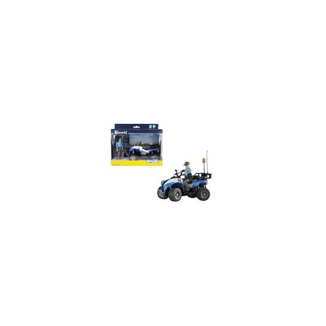 Quad della polizia con poliziotto e...