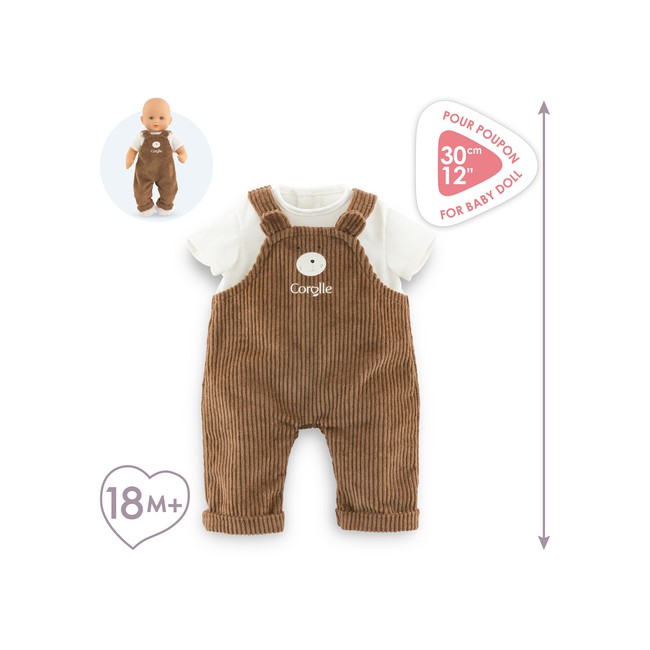 Salopette orsetto e maglietta 30 cm -...