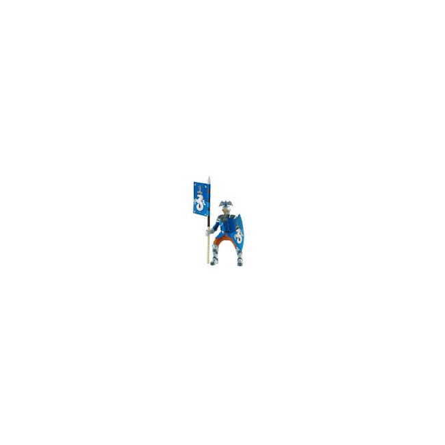 Cavaliere medievale blu con spada...