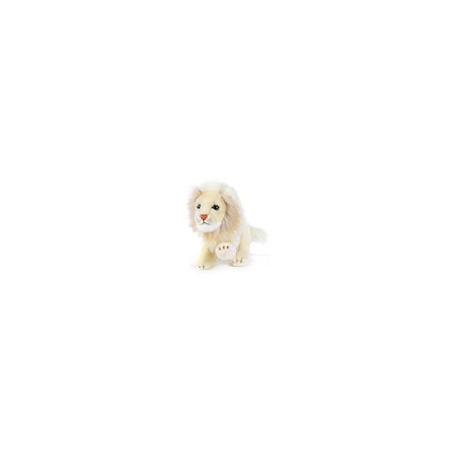 Leone bianco seduto di peluche cm. 30...