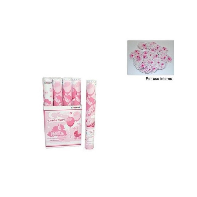 Tubo spara coriandoli monocolore rosa...
