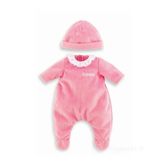 Pigiama rosa con cuffietta 30 cm -...