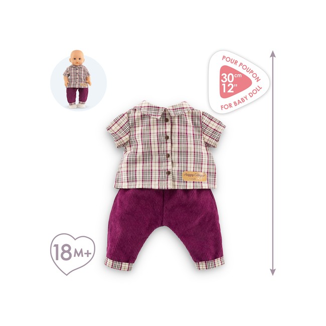 Camicia a quadri e pantaloni 30 cm -...