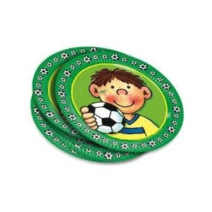 8 PIATTI DI CARTA PER LE FESTE DEI BAMBINI SOGGETTO CALCIO