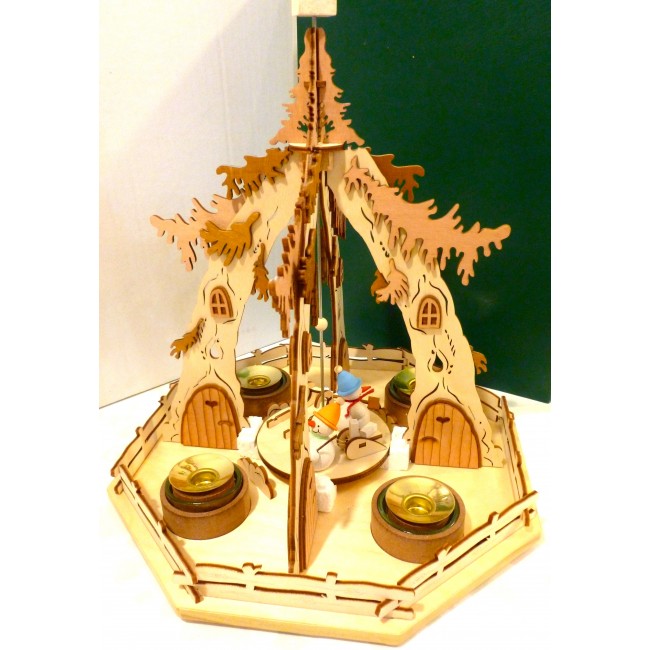 NATALE - GIOSTRINA IN LEGNO NATALIZIA - GRANDE CON CANDELINE