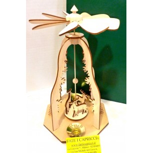 NATALE -GIOSTRINA IN LEGNO NATALIZIA CON RENNA