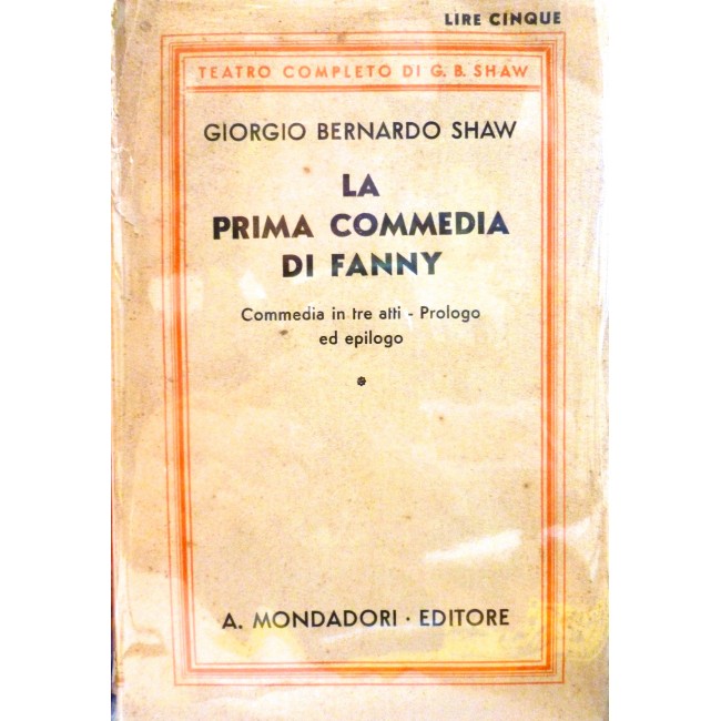 LIBRO ANTICO - LA PRIMA COMMEDIA DI FANNY