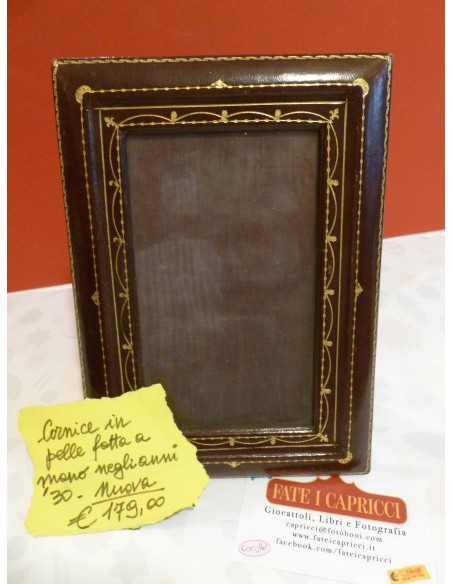 ANTICA CORNICE IN PELLE FATTA A MANO ANNI '30-'40  - 