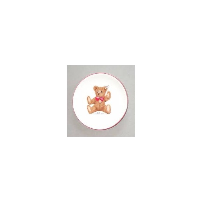 STEIFF - PIATTINO CON ORSO  IN PORCELLANA DA COLLEZIONE CM. 9,5