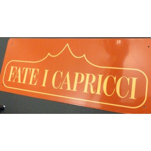 TARGA IN METALLO " FATE I CAPRICCI " CM. 40 X 16
